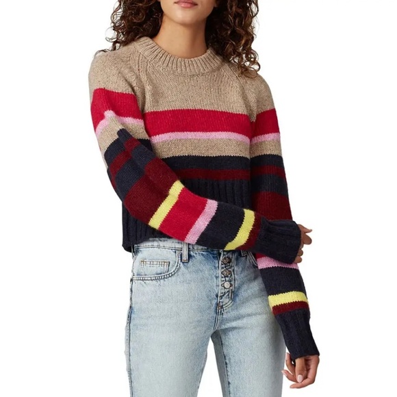 Current/Elliot The Moonshine Sweater – Brown Multi Striped - Picture 2 of 7